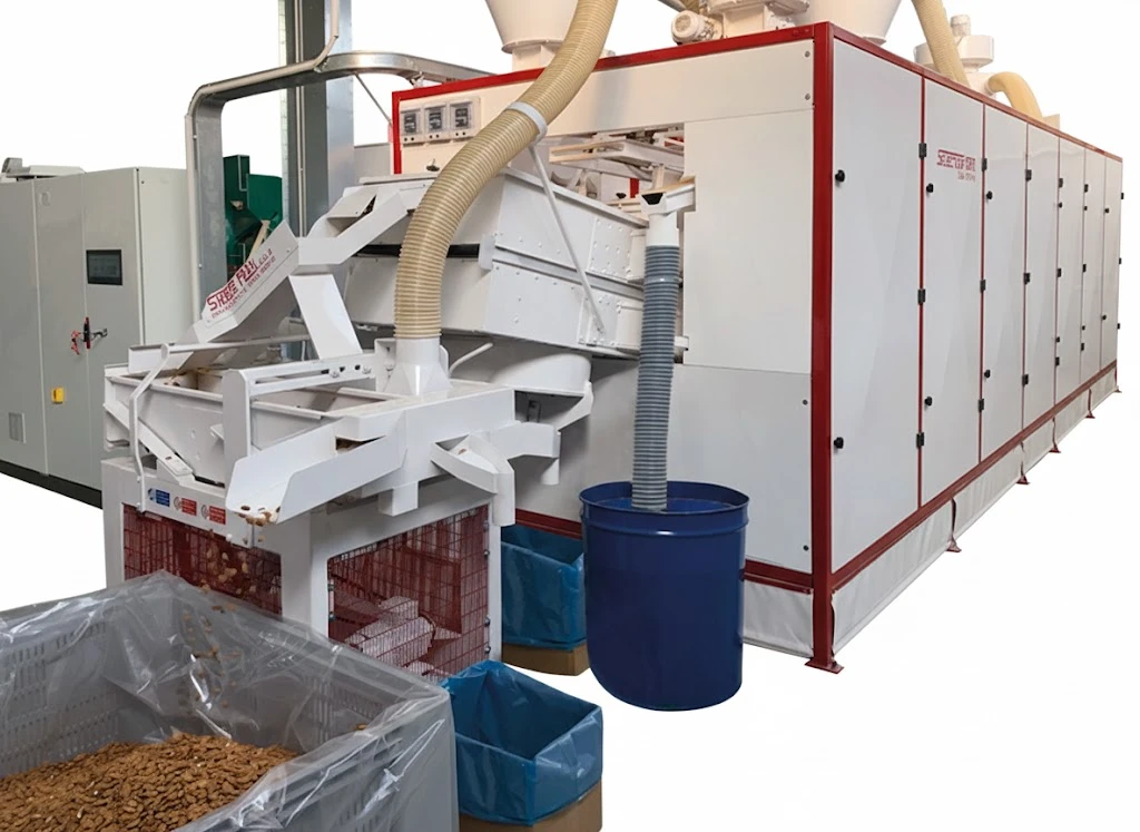 Cracking machines for almonds and huzelnuts