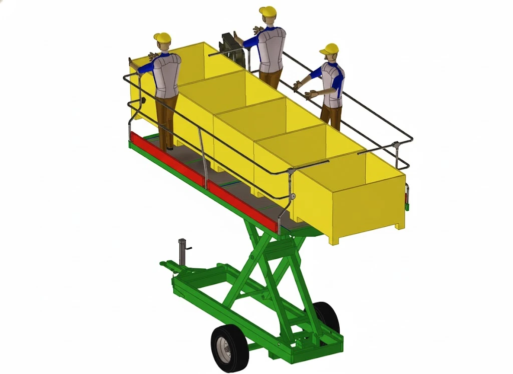 trailed harvesting platform