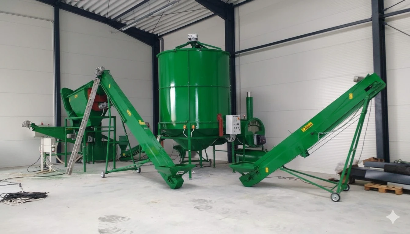 Cleaning line and drying equipment